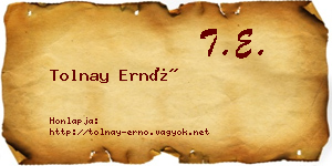 Tolnay Ernő névjegykártya