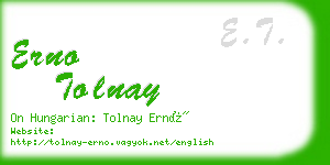 erno tolnay business card